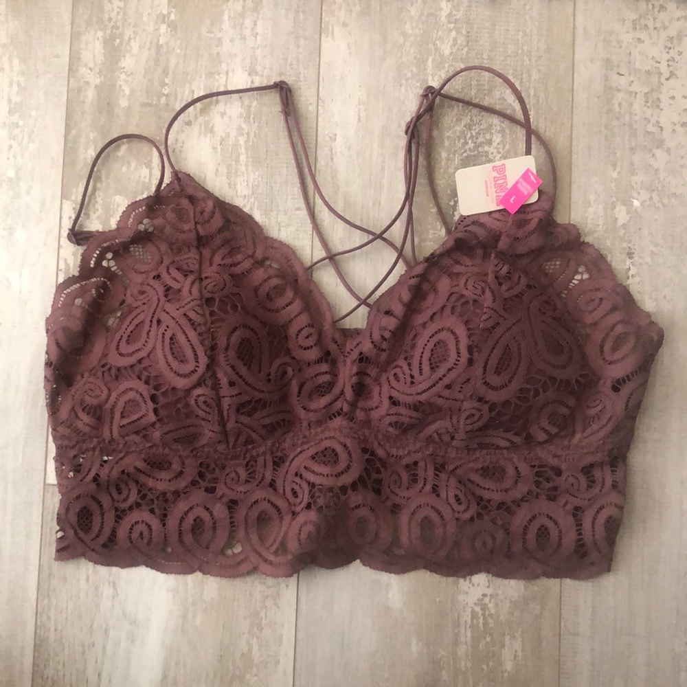 New! PINK lace bralette